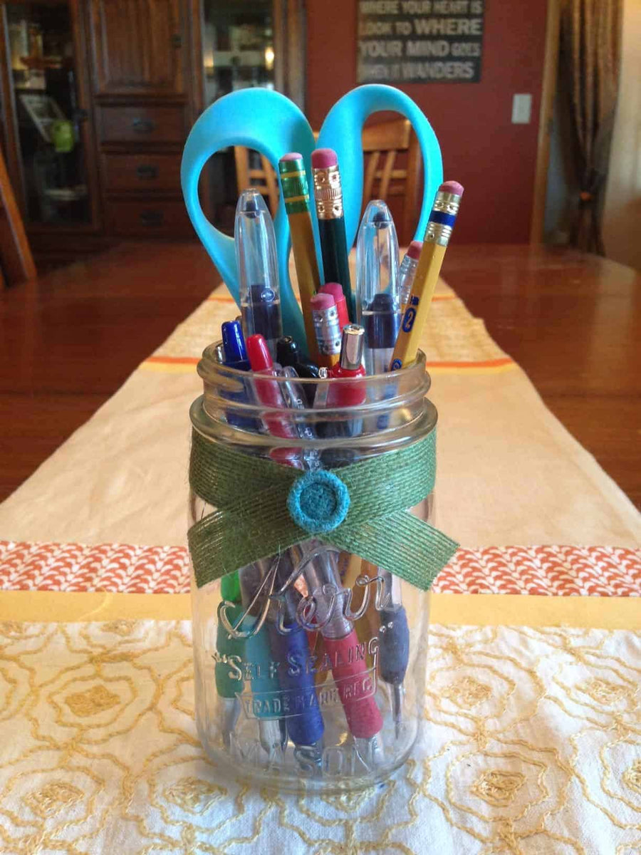 Mason jar desk organizer