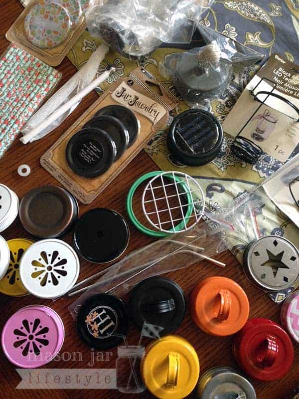 Hope's box of assorted Mason jar accessories