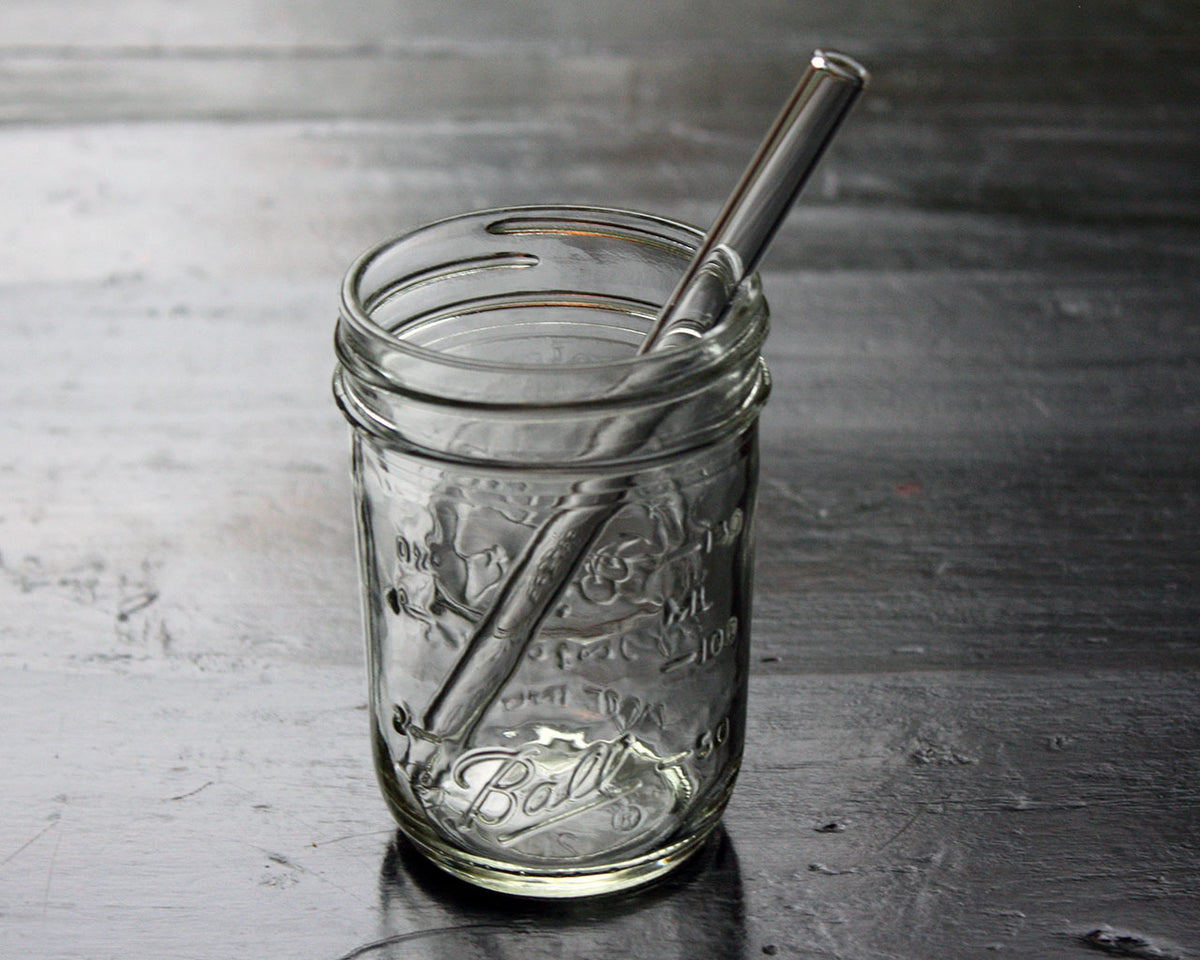 Half pint ball jar thick glass straw amazon