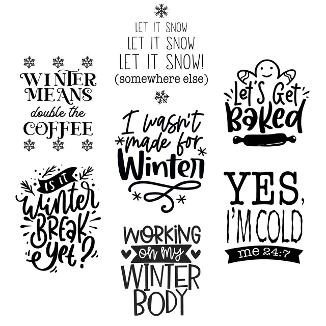 Humorous Winter Laser Engraved Silicone Mason Jar Sleeves