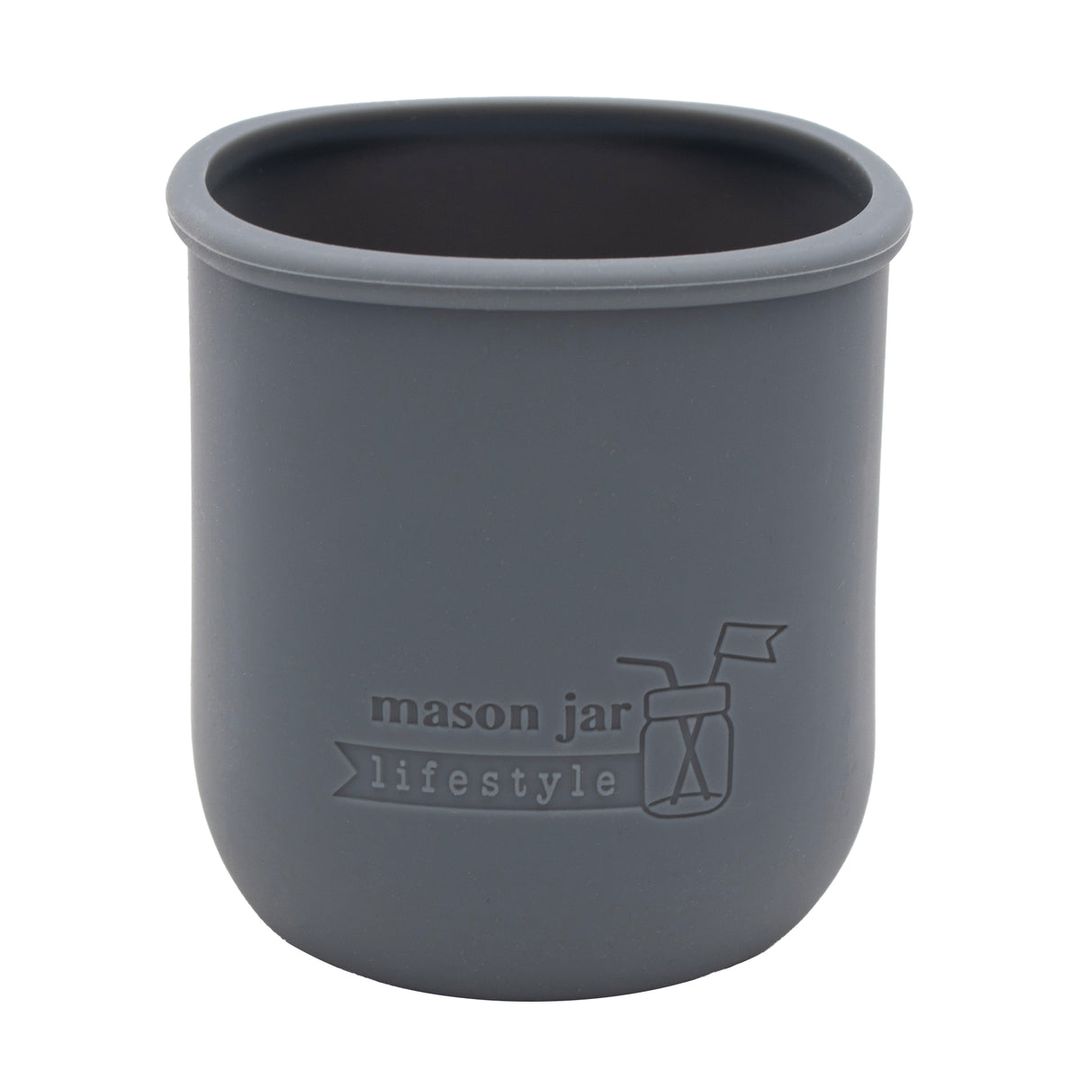 Charcoal gray sleeve for 16oz regular mouth Mason jars.