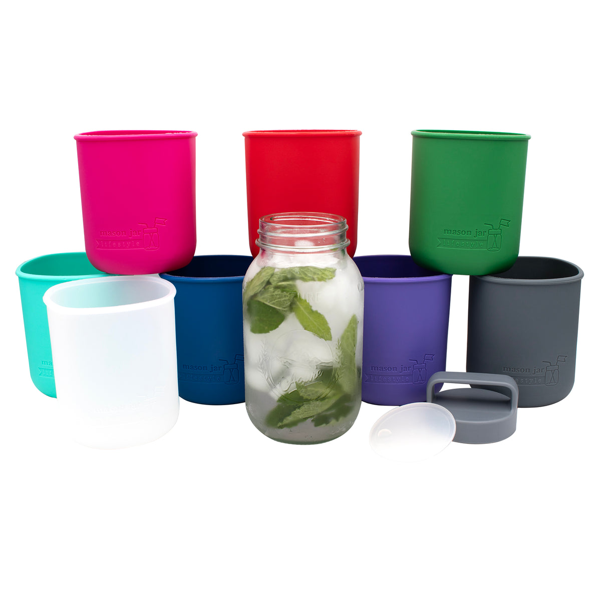 32oz quart glass water bottle berry pink cherry red leaf green aquamarine frost deepblue ultra violet charcoal gray azure jar gray canister lid