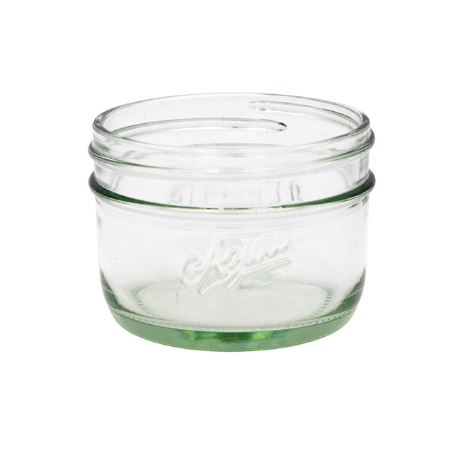 A wide mouth 8oz Azure Mason jar.
