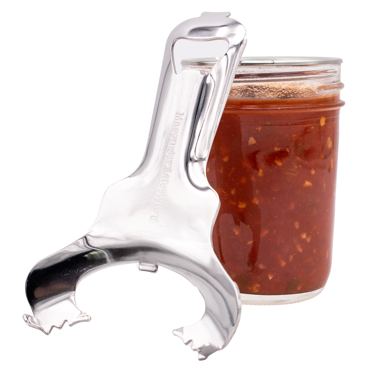 Dent free lid opener stainless steel kitchen canning easy product on white