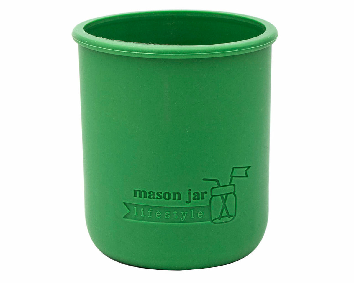 Leaf Green plain silicone sleeve for Wide Mouth Pint 16oz; color reference