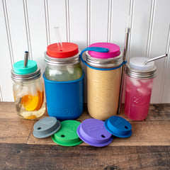 Silicone straw hole lid regular wide mouth drink travel tumbler wateer bottle coffee tea main straws staged 3
