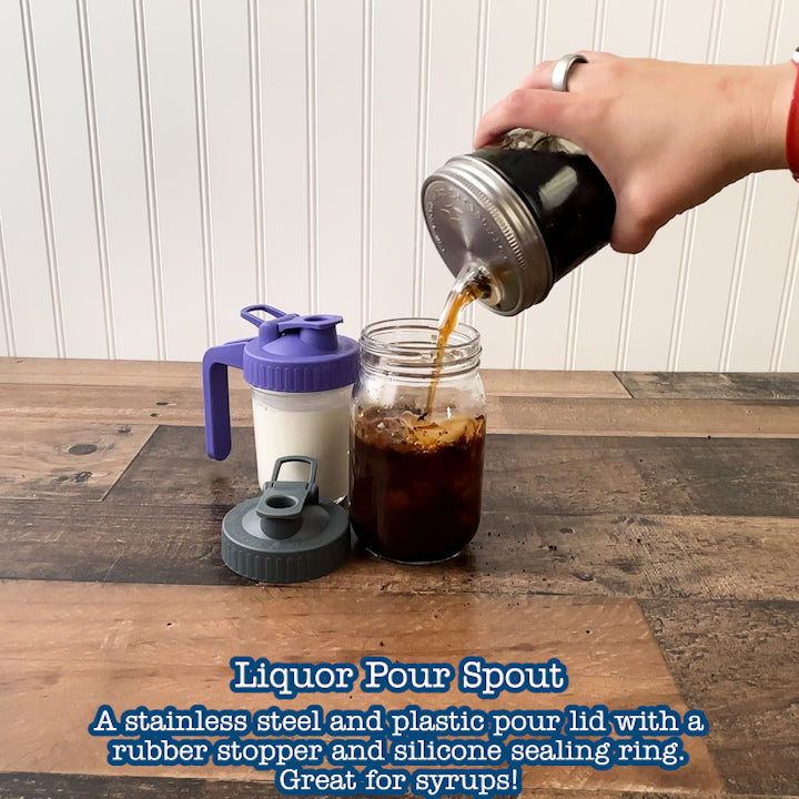 Product video showing parts of the lid: stainless steel lid, plastic spout, silicone ring, and rubber spout cap.