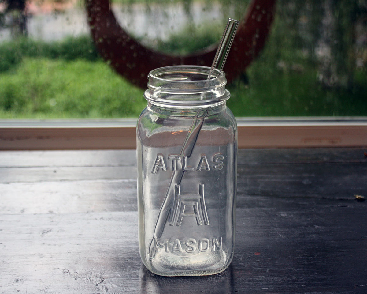 Quart thick glass straw amazon